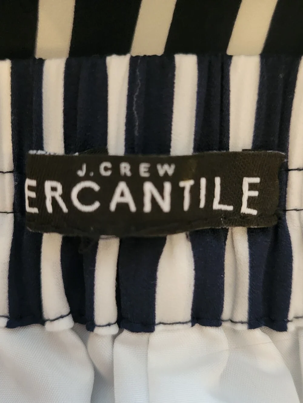 J. Crew Mercantile Dark Blue & White Stripe Nautical Skirt Size Small